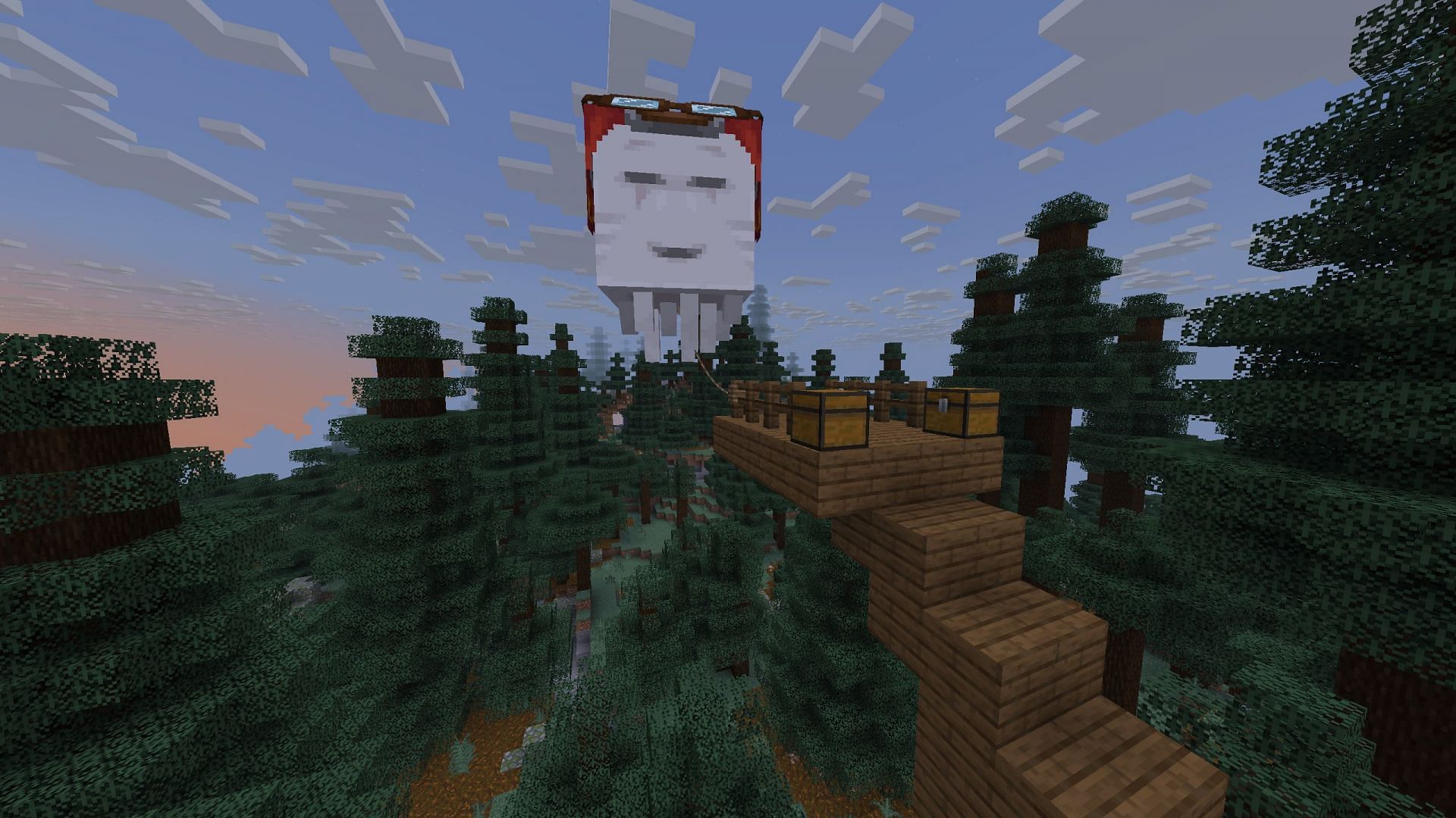 Happy ghast station can be created to get on and off the new mob (Image via Sportskeeda Gaming || Mojang Studios)
